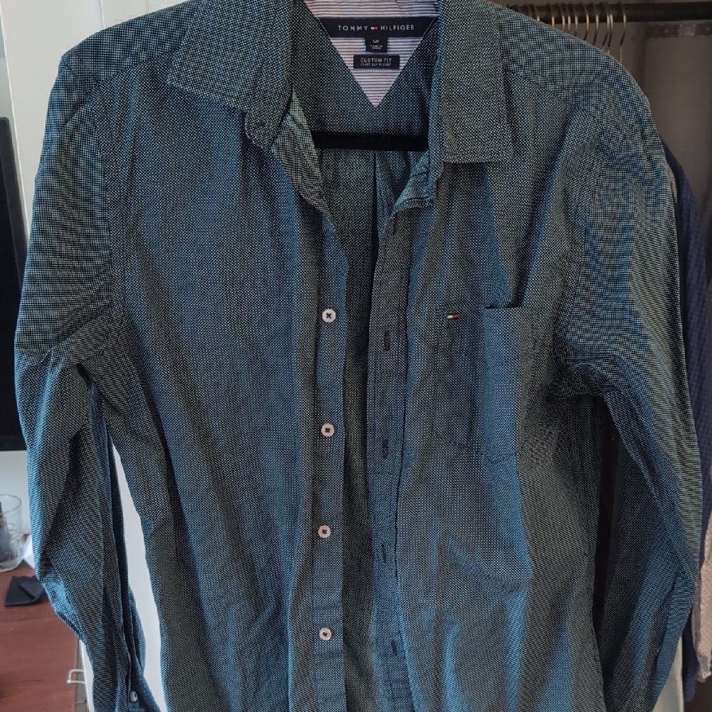 Tommy Hilfiger Men's Teal Button Down Shirt